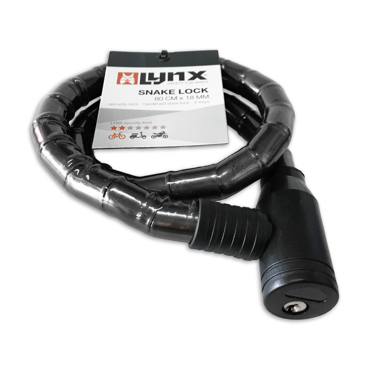 Lynx cable lock 18x800mm smoke