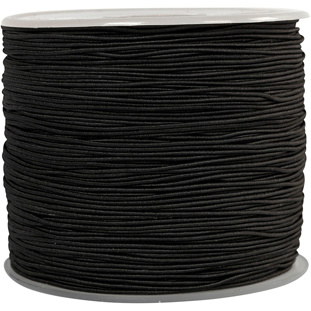 Creativ company elastisch koord, dikte 1 mm, zwart, 250 m 1 rol