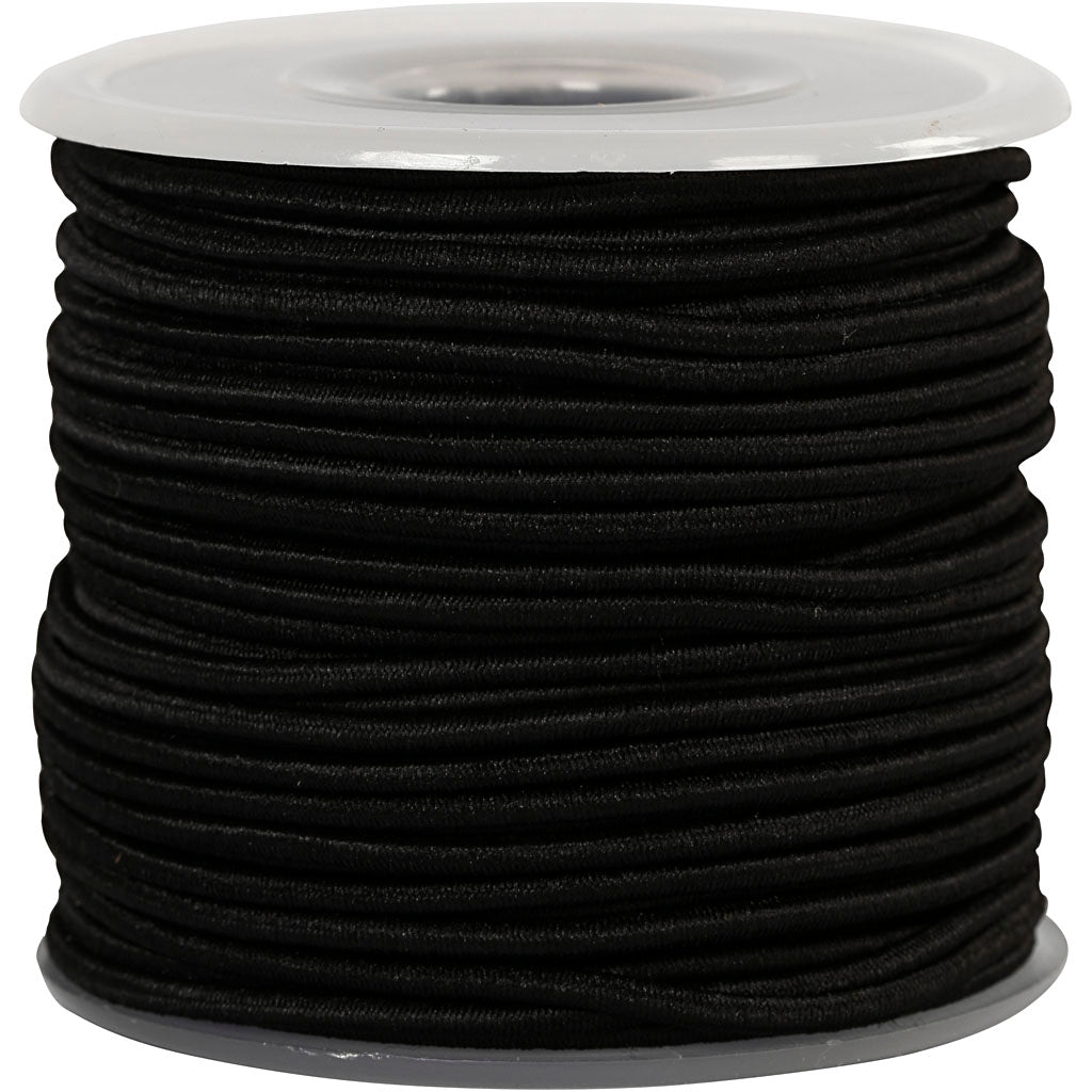 Espessura elástica 2mm preto, 25m