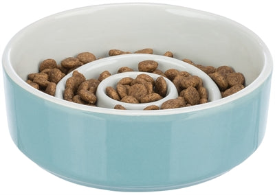 Trixie Food Bowl Slowfeding keramisk grå blå