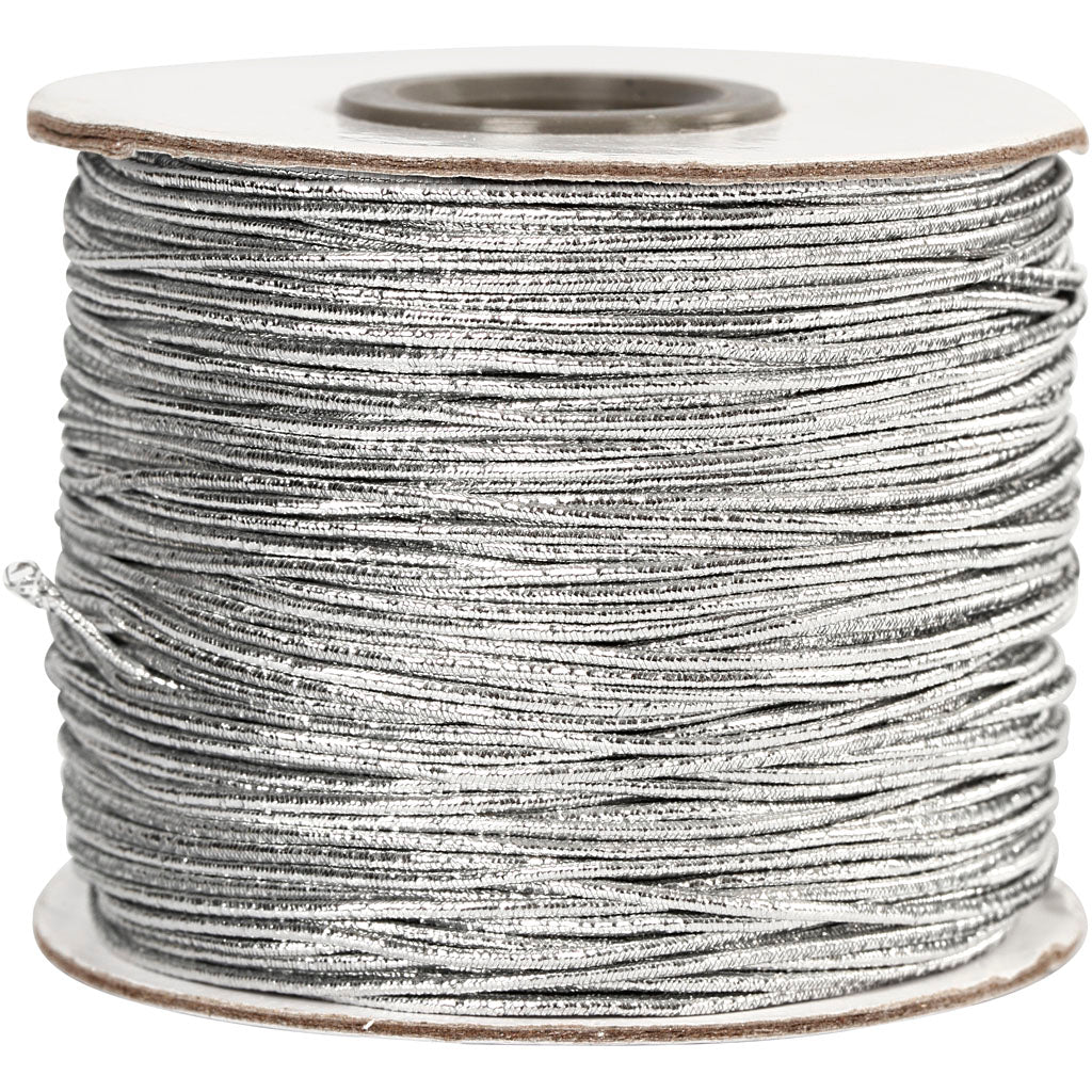 Creativ company elastic cord, thickness 1 mm, silver, 100 m 1 roll