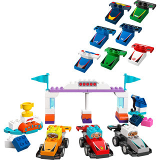Lego Duplo Stad 10445 f1 Team Race Deeler an Chauffeuren