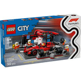 Lego City 60443 F1 Pitstop and Pitcrew with Ferrari Auto