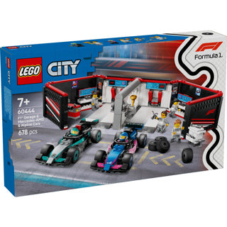 LEGO City 60444 F1 garage with Mercedes-AMG and Alpine Cars