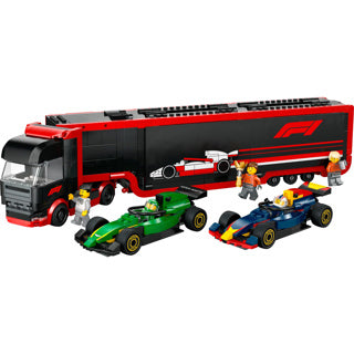 Lego City 60445 F1 Truck with RB20 and AMR24 F1 cars