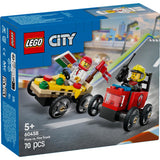 Lego 60458 City Great Vehicle Raceatopakket: Pizza StoM Truck vs. Strażarnia