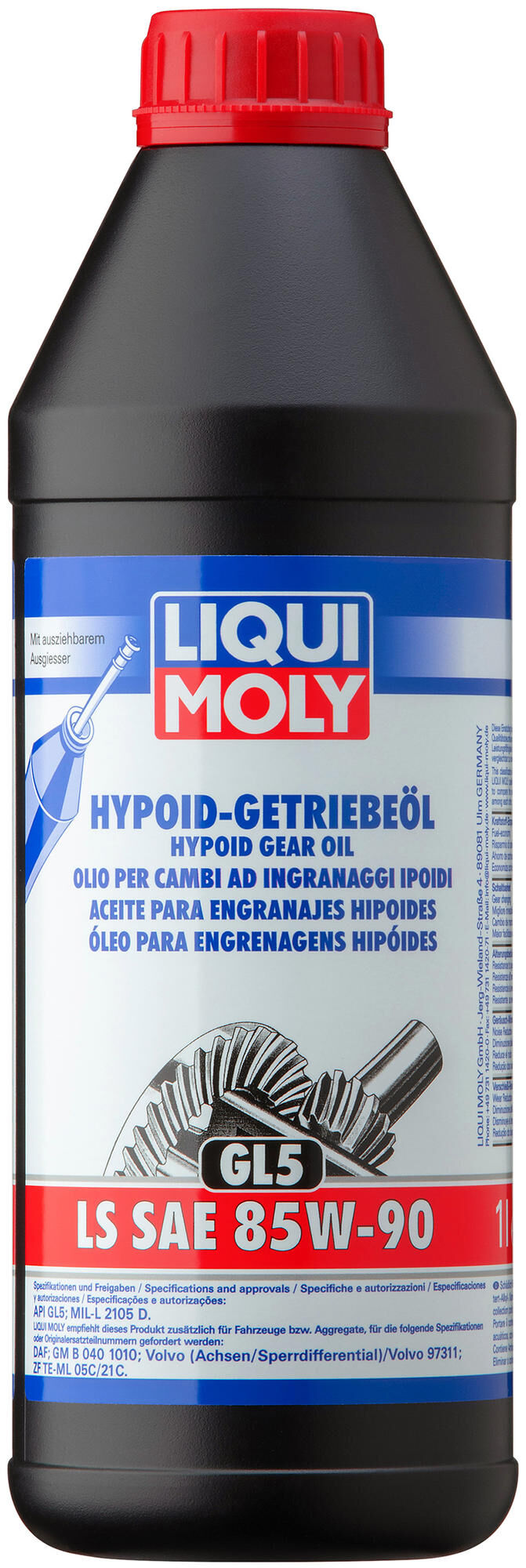 Liqui moly transmissie-olie hypoid gl 5 ls . hypoid gear oil gl5 ls lm sae 85w-90 1l