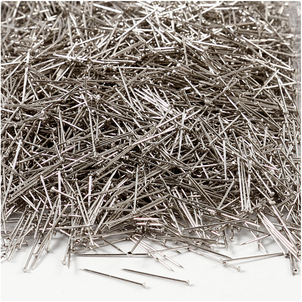 Creativ company kopspelden, l: 18 mm, dikte 0,6 mm, ca. 10000 stuk, zilver, 500 gr 1 doos