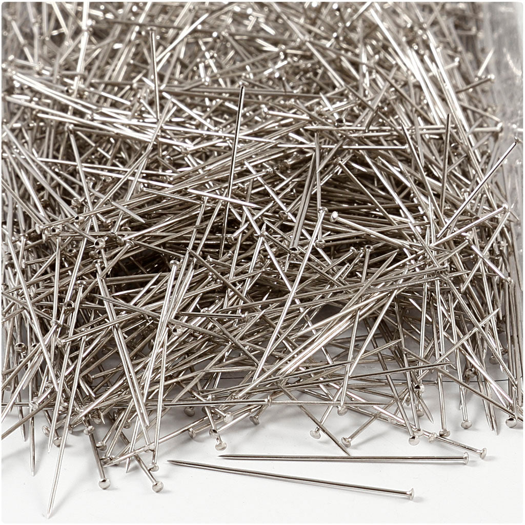 Creativ company kopspelden, l: 37 mm, dikte 0,7 mm, ca. 4500 stuk, zilver, 500 gr 1 doos