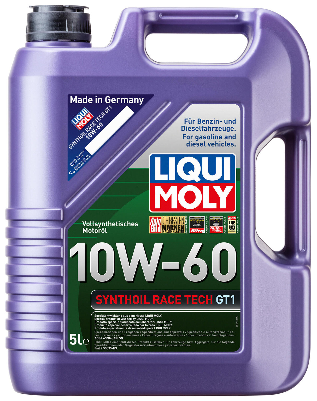 Liqui moly motor oil synthoil race tech gt1 . synthoil race tech gt1 10w-60 5 ltr.