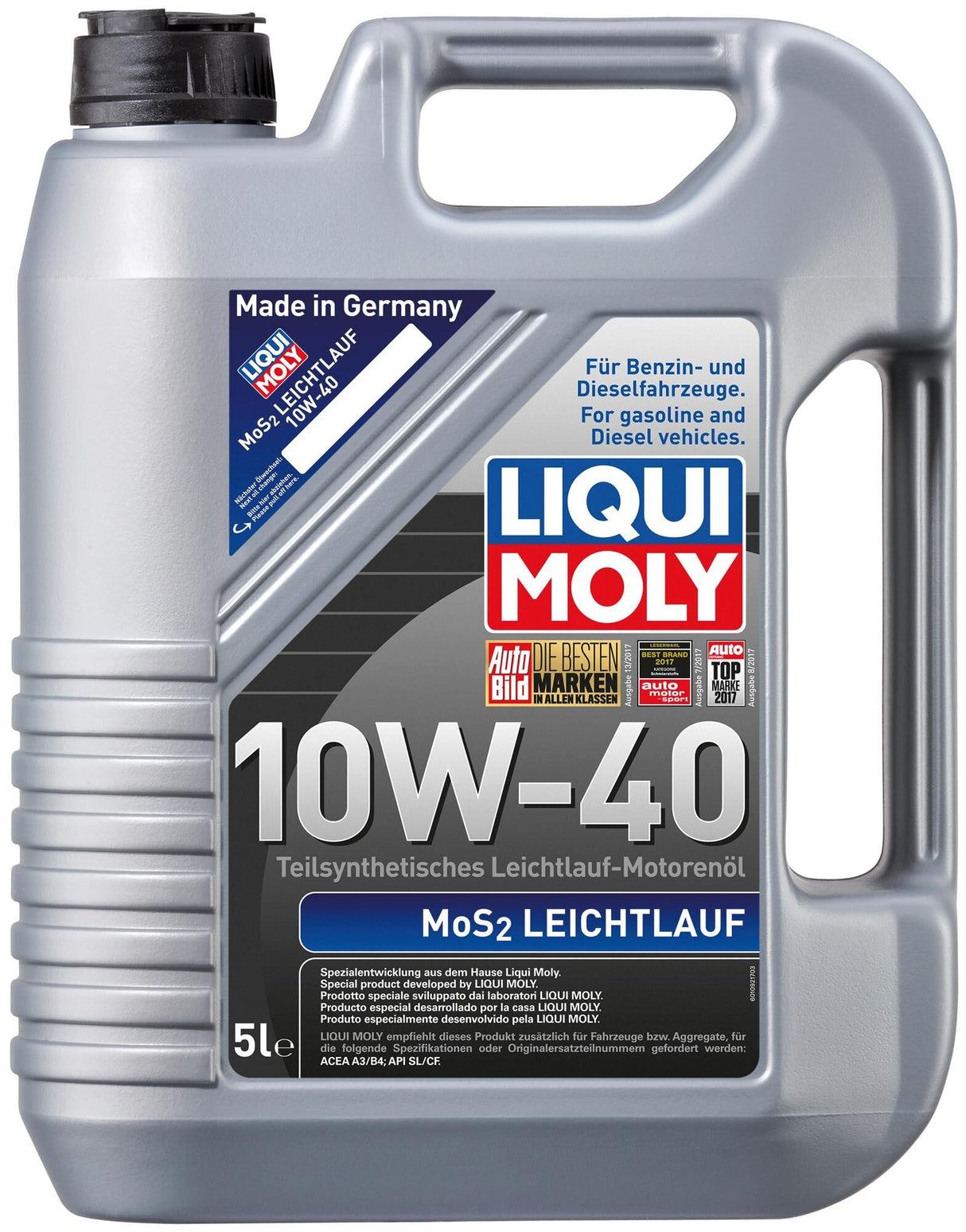 Liqui moly motor oil mos2 leichtlauf . mos2-lightrunning oil 5 l 10w-40hd