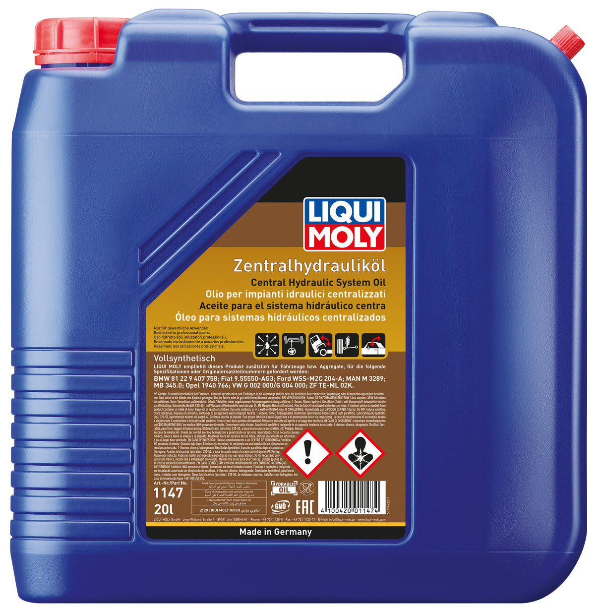 Liqui moly hydraulische olie central hydraulic oil 20l lm