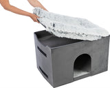 Trixie dog basket house harvey with stair gray white