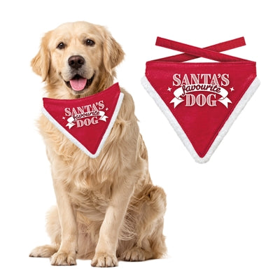 Plenty Gifts Christmas Bandana Santa's Favorite Dog Red