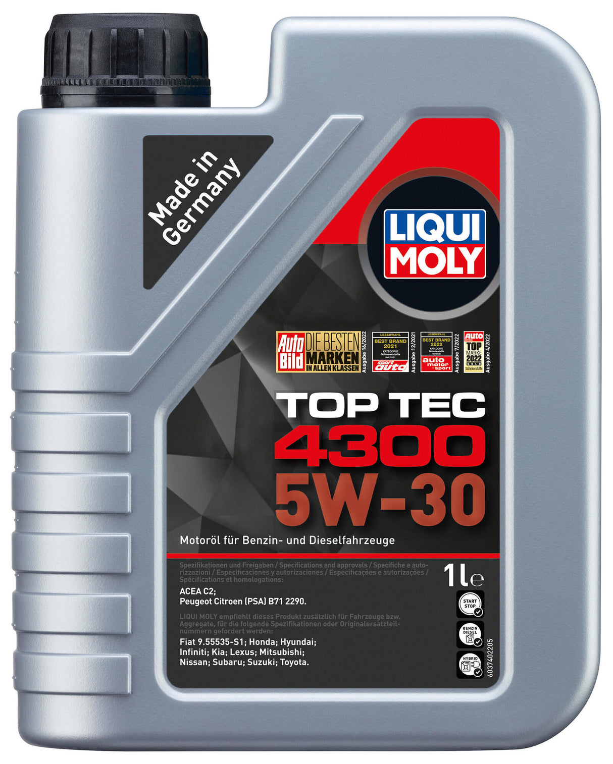 Liqui moly motor oil top tec 4300. motoroel toptec4300 5w-30 lm 1 ltr.