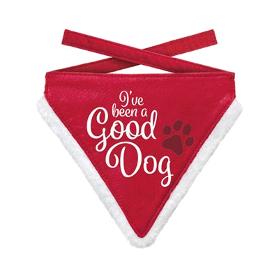 Plenty Gifts Christmas Bandana Good Dog Red