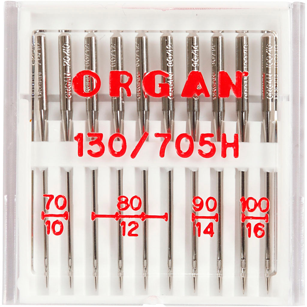 Creativ company sewing machine needles, size 70+80+90+100, 10 pieces in a box