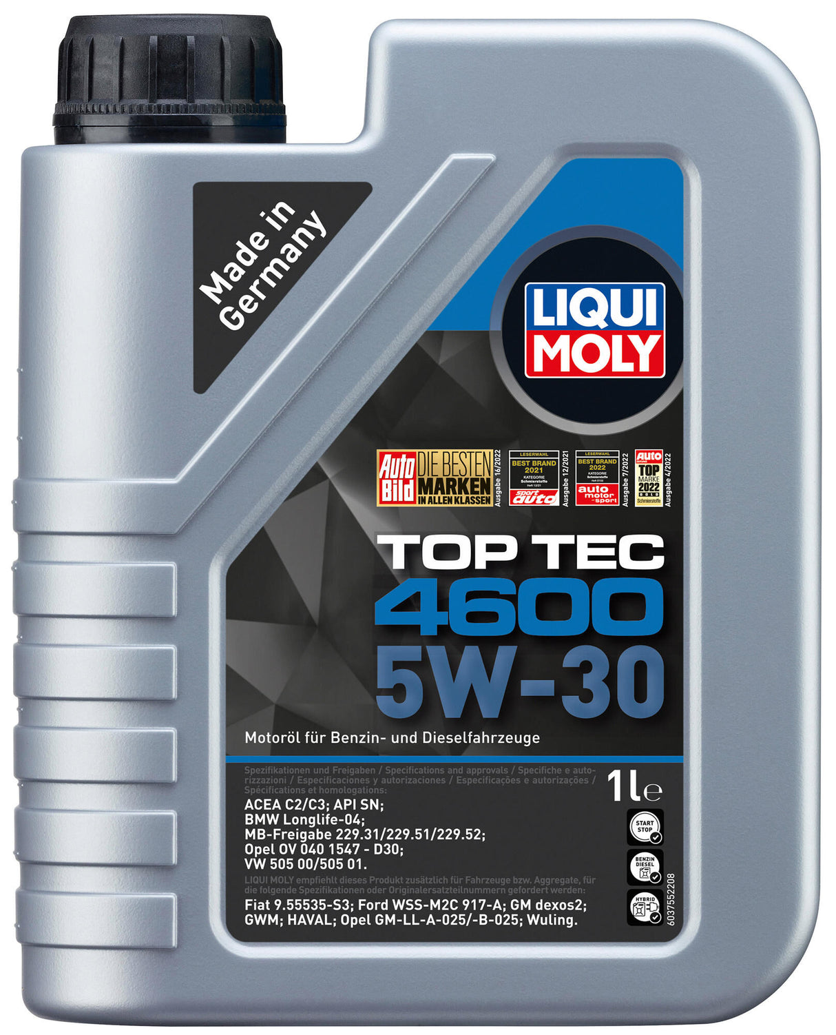 Liqui moly motor oil top tec 4600. motoroil 5w30 1l top tec 4600