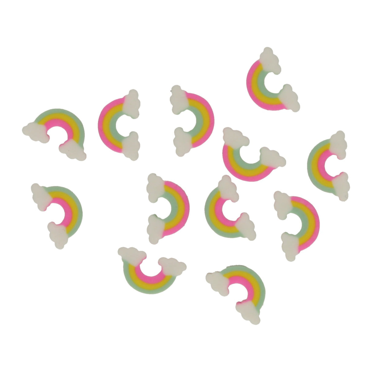 Mini Gummet Rainbow clouds in glass, 12st.