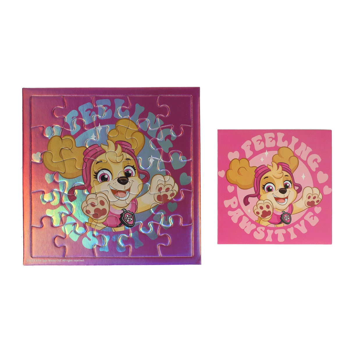 Paw patrol legpuzzel kaart roze kaart en envelop
