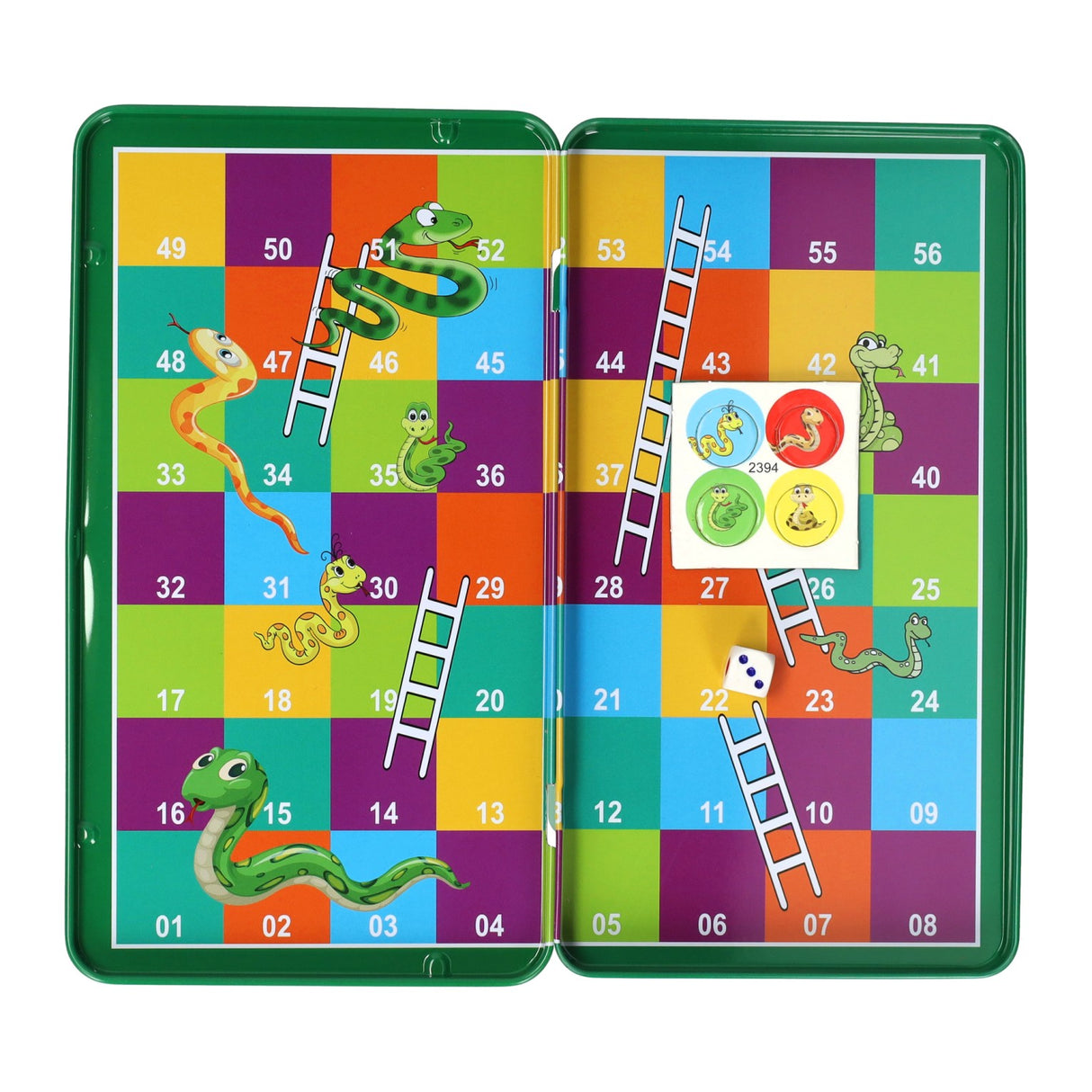 Magnetische reisspel in blik slang ladders