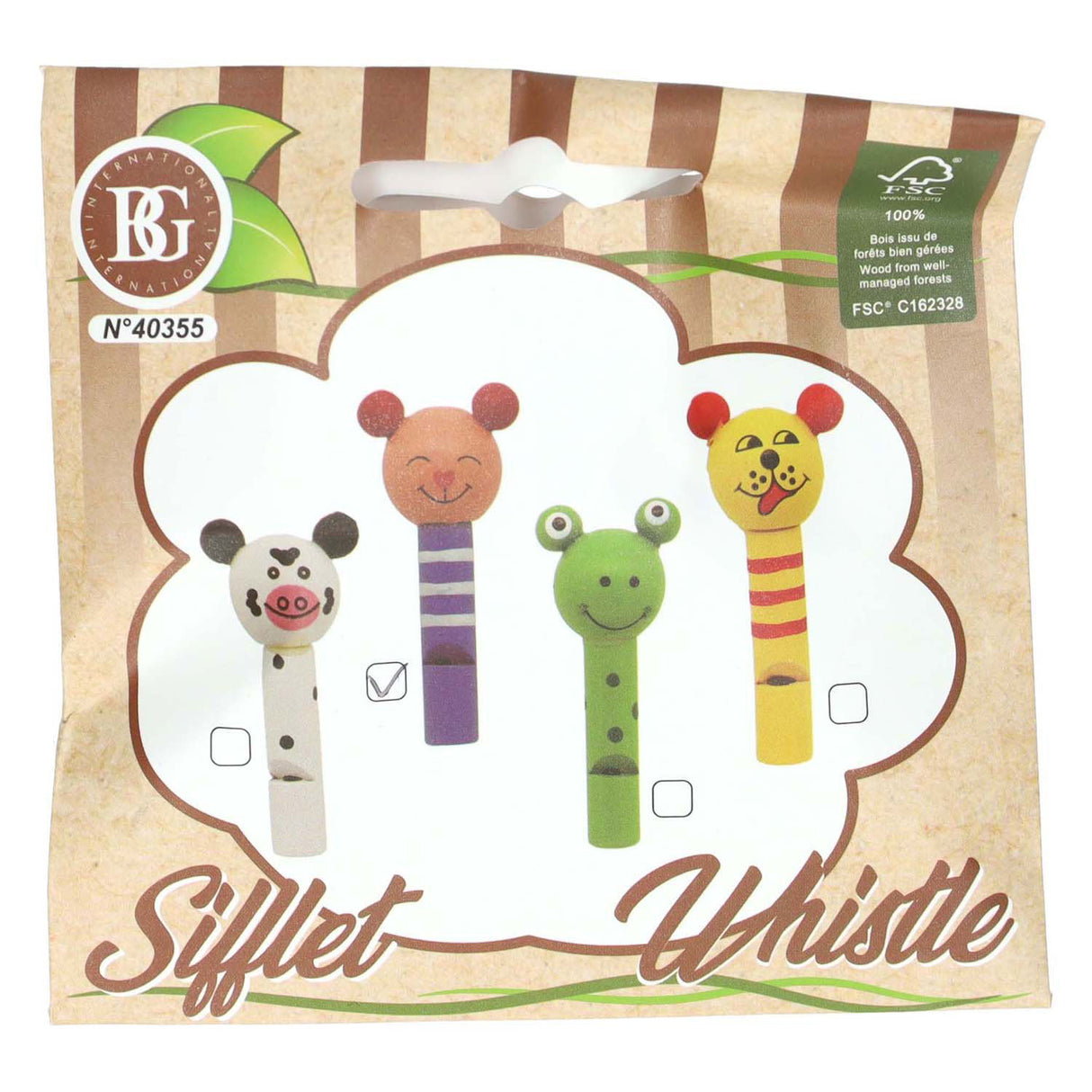 Wooden animal whistle - 7cm