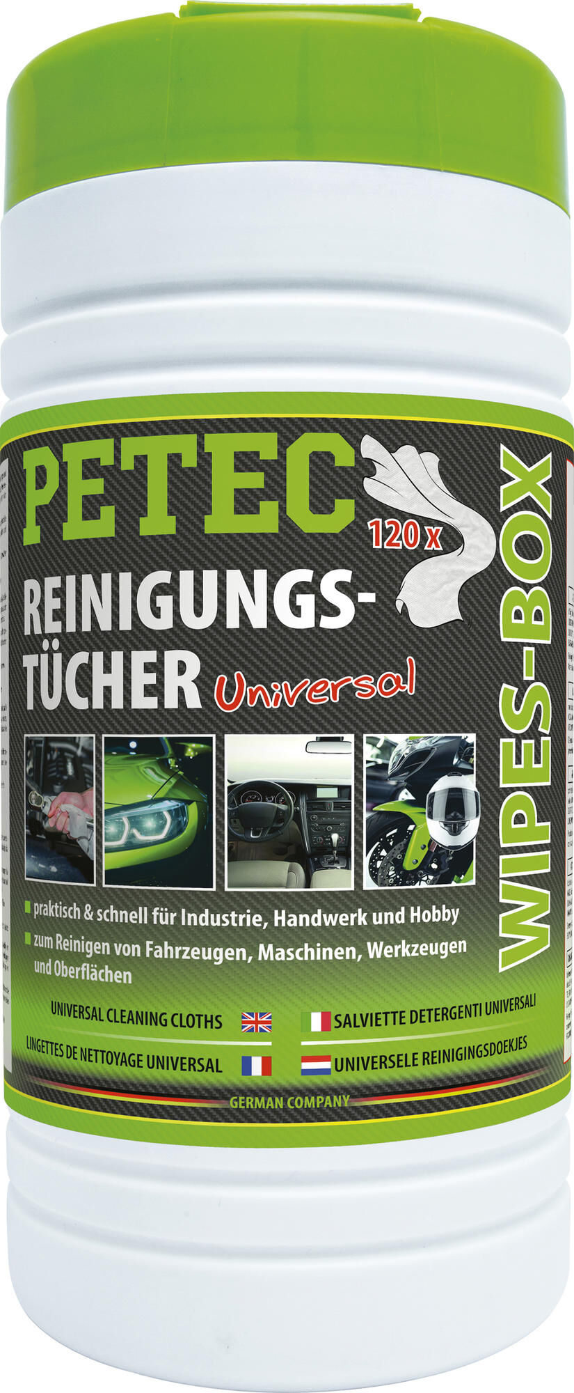 Petec hand cleaning cloth wipes-box cleaning cloths box 120 tuecher