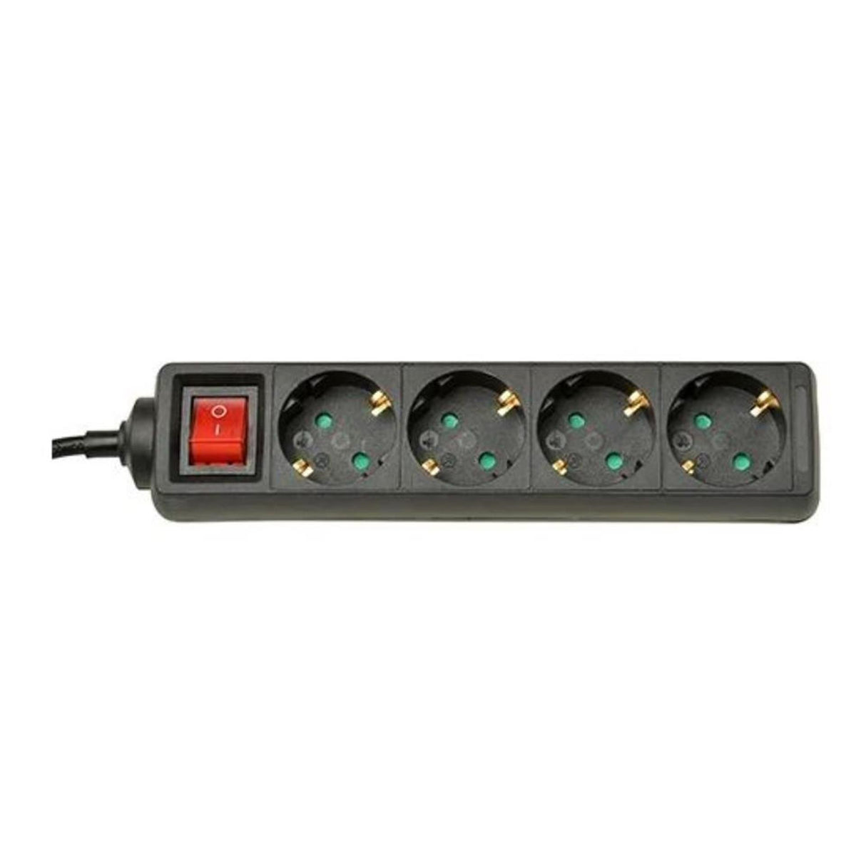 Toma Vb extender - con interruptor - 4 conexiones - negro