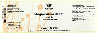 Green Os Magnesium Citrate Dog