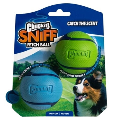Chuckit sniff fetch ball combo peanut butter bacon