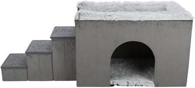 Trixie dog basket house harvey with stair gray white