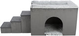 Trixie dog basket house harvey with stair gray white