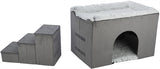Trixie dog basket house harvey with stair gray white
