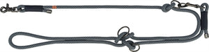 Trixie Soft Rope Dog Leash Justerbar sort grå