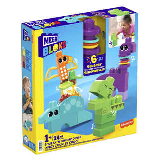 Mega Bloks Squeak N Chomps Dino's Construction Set, 24DLG.