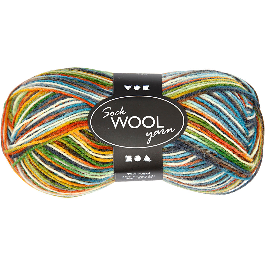Creativ company sock yarn, l: 200 m, moss green, 50 g 1 ball