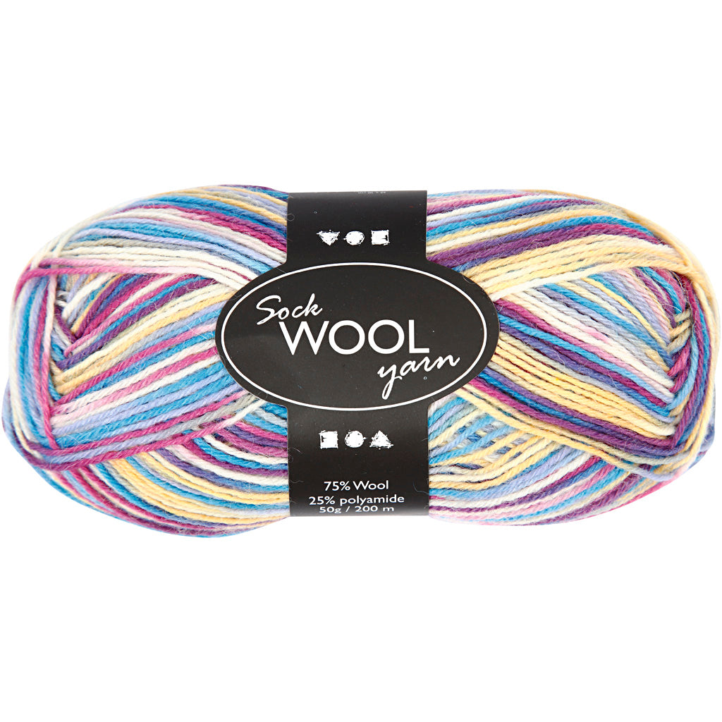 Creativ company sock yarn, length 200 m, purple pink harmony, 50 g 1 ball