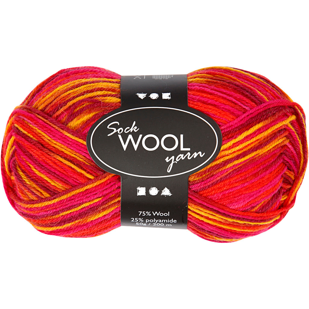 Creativ Company Sock Yarn Red Orange, 200 cm