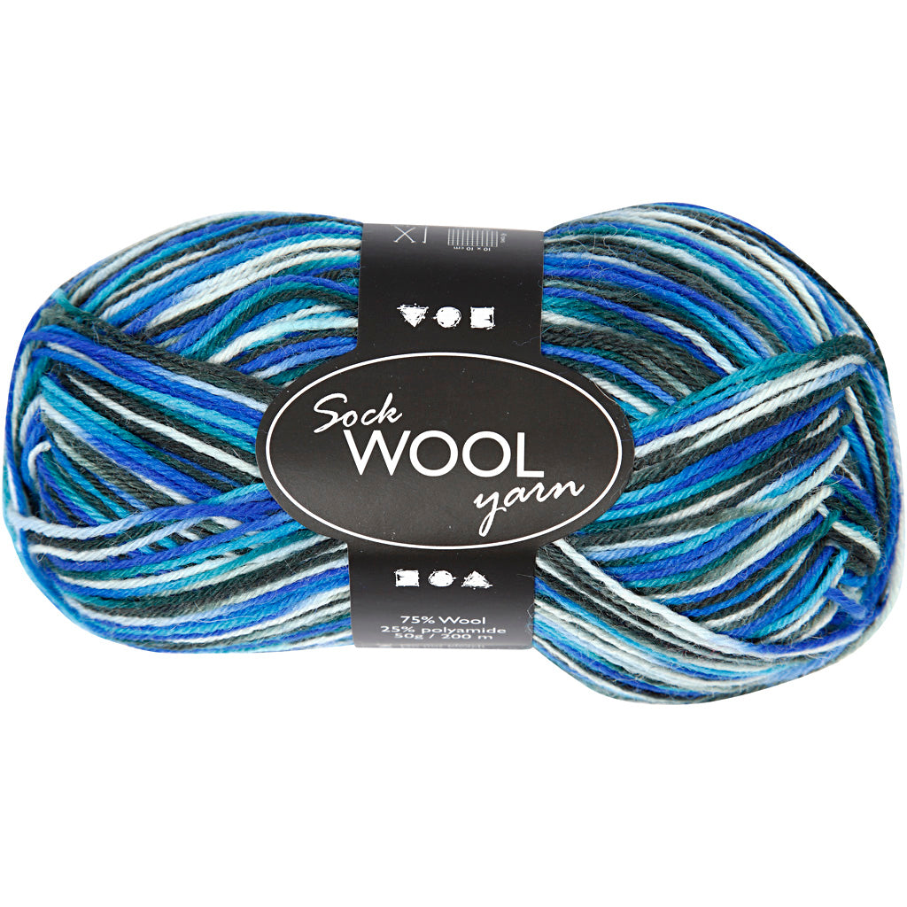 Creativ Company Sock Yarn Blue Turquoise, 200 cm