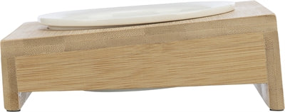 Trixie food bowl water bowl with holder ceramic bamboo
