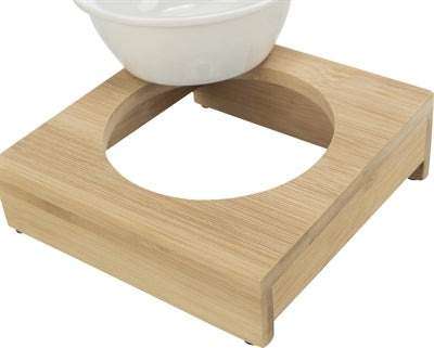 Trixie food bowl water bowl with holder ceramic bamboo