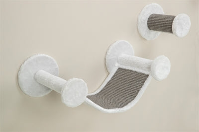 Trixie Cats Climbing Set for the Wall 4 Climbing Spots White Grey