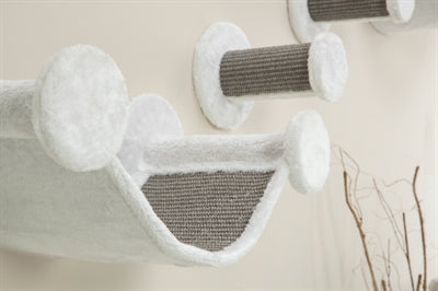 Trixie Cats Climbing Set for the Wall 4 Climbing Spots White Grey