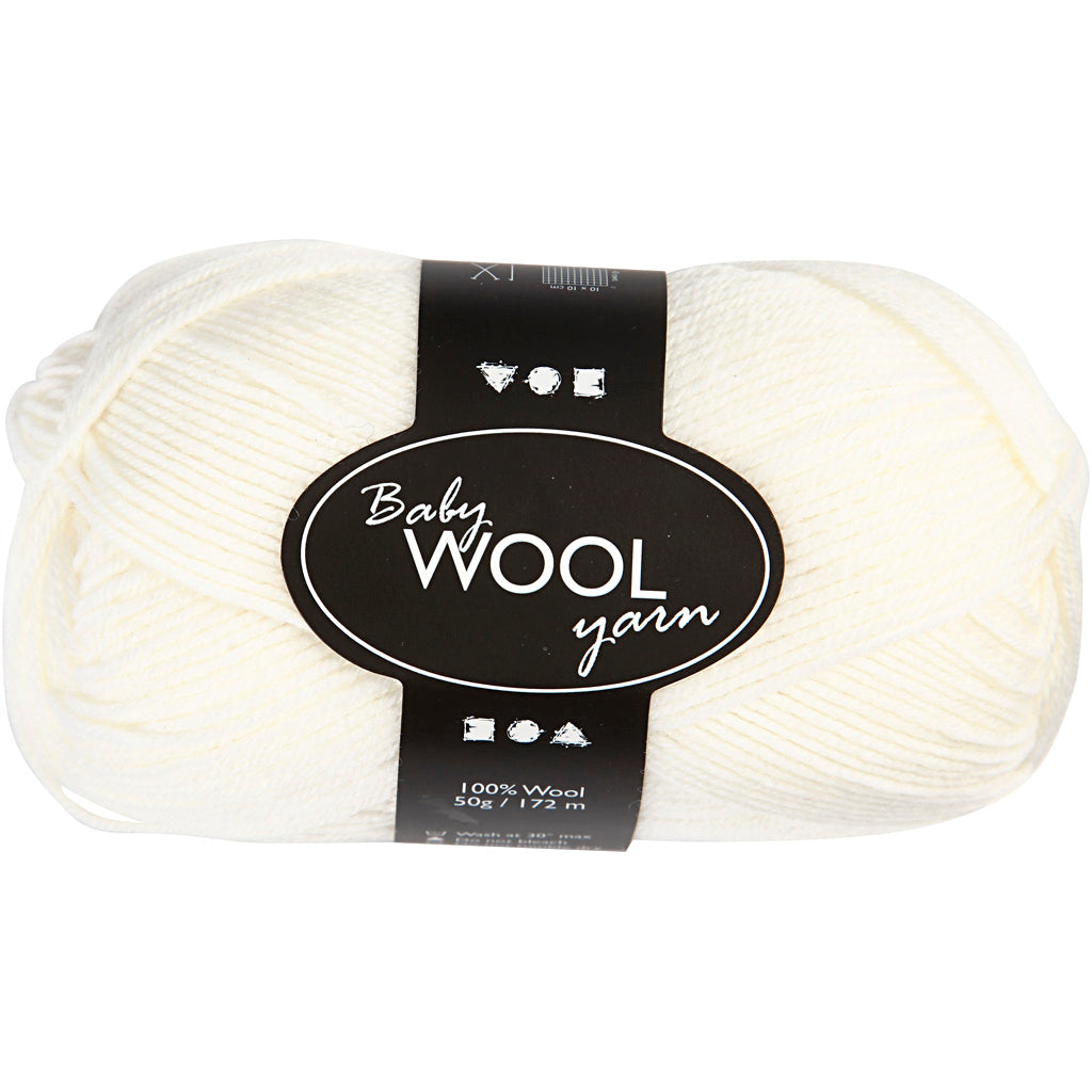 Creativ company baby yarn, l: 172 m, white, 50 g 1 ball