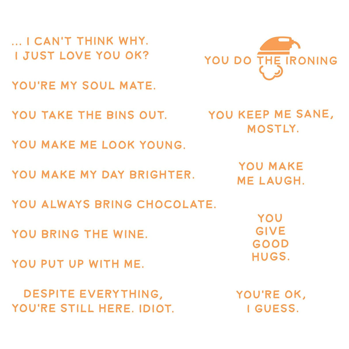 Tonic studios • i love you because stempelset