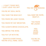 Tonic studios • i love you because stempelset