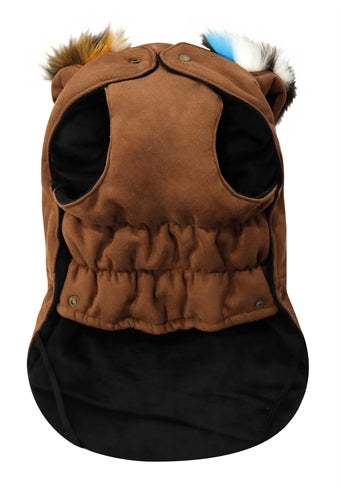 Croci Dog coat shearling lined brown