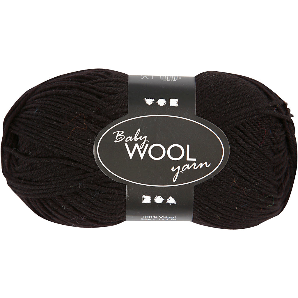 Creativ company baby yarn, length 172 m, black, 50 g, 1 ball