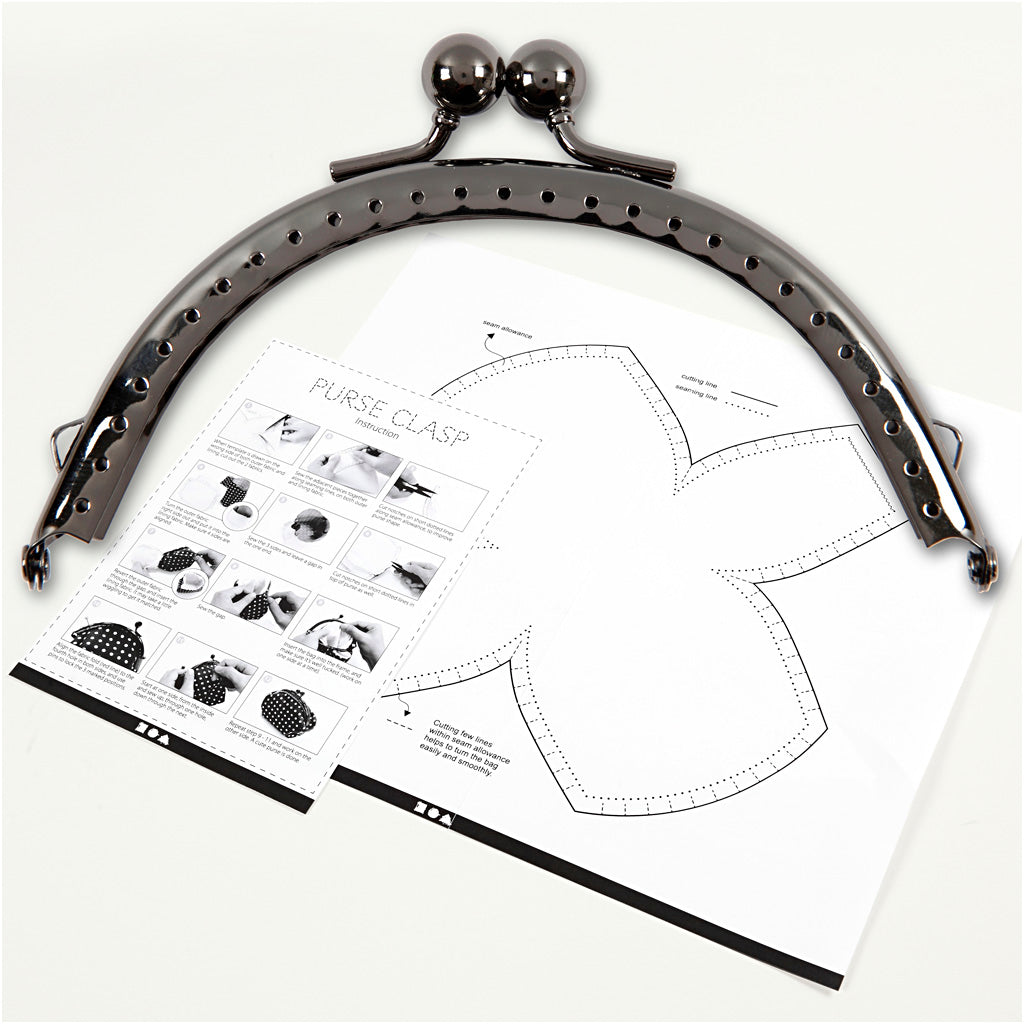 Creativ company wallet buckle kit, size 10 cm, antique silver, 1 piece