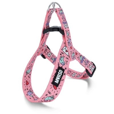 Morso Mini dog harness adjustable recycled sweet tweet pink